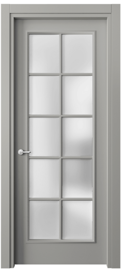 Межкомнатная дверь Paris 8102 Матовый нейтральный серый Сатинированное стекло Цена 76999 ₽| Volhovec