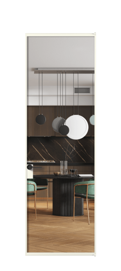 Алюминиевая дверь АЛПЛ040.01 Алюминий жемчужный Прозрачное стекло "Кристал Вижн", калёное Цена 145770  | Volhovec