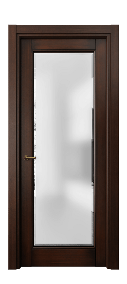 Межкомнатная дверь Toscana Rombo 6300 Бук тёмный с патиной Сатинированное стекло с фацетом Цена 112299 ₽ | Volhovec