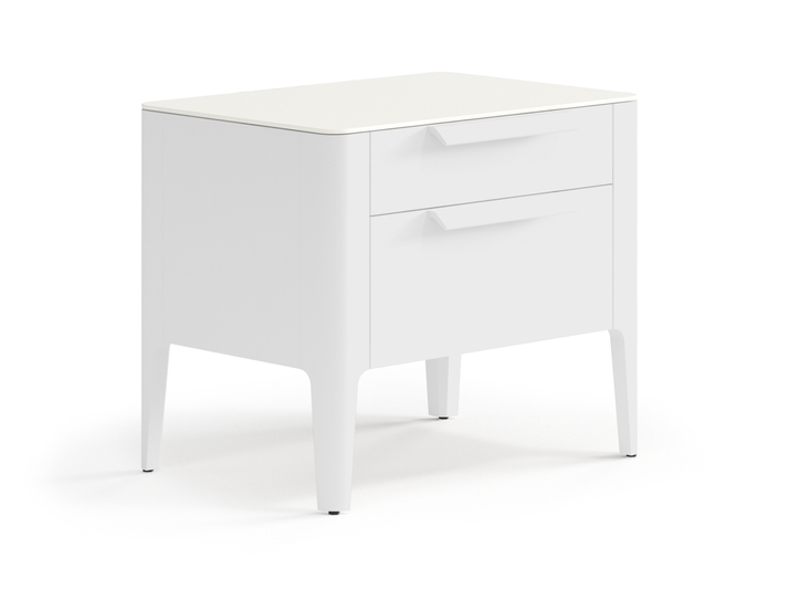 Мебель Тумба прикроватная Piega 2 ящика. Цвет Матовый белоснежный. Материал Гладкая эмаль. Коллекция Тумба прикроватная Piega 2 ящика. Фото. Мебель Тумба прикроватная Piega 2 ящика. Цвет Матовый белоснежный. Материал Гладкая эмаль. Коллекция Тумба прикроватная Piega 2 ящика. Картинка.