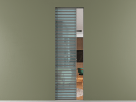 Алюминевая перегородка АЛПР 040.077 МКЛС САТ ГОЛ. Цвет Алюминий классический серый. Материал Алюминий в эмали. Коллекция Перегородка Формато скрытый пенал 1 створка. Картинка.