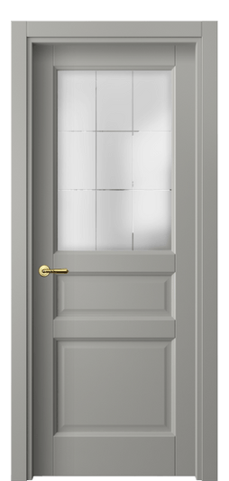 Дверь межкомнатная 1432 МНСР Сатинированное стекло лофт. Цвет Матовый нейтральный серый. Материал Гладкая эмаль. Коллекция Галант. Картинка.