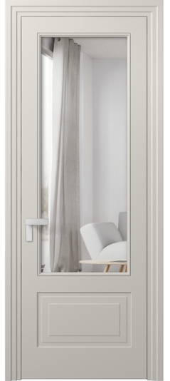 Дверь межкомнатная 8342 МОС Двустороннее зеркало. Цвет Матовый облачно-серый. Материал Гладкая эмаль. Коллекция Rocca. Картинка.