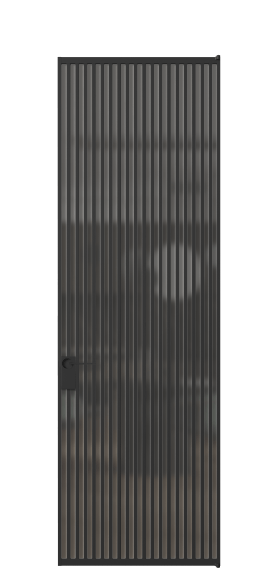 Дверь межкомнатная АЛПЛ040.07 Серый сатин триплекс ЧЕР. Цвет Алюминий Черный. Материал Алюминий. Коллекция Формато. Картинка.